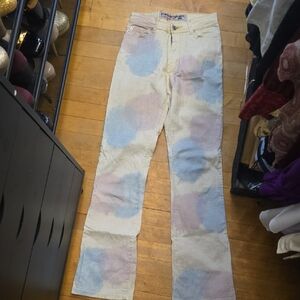 Parasuco Cream and Blue Flare Jeans